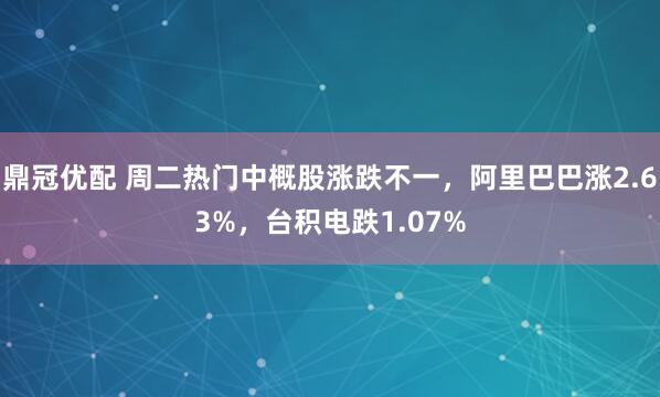 鼎冠优配 周二热门中概股涨跌不一，阿里巴巴涨2.63%，台积电跌1.07%