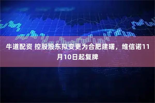 牛道配资 控股股东拟变更为合肥建曙，维信诺11月10日起复牌